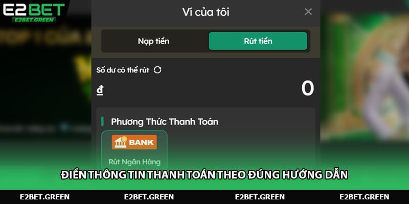 Điền thông tin thanh toán theo đúng hướng dẫn